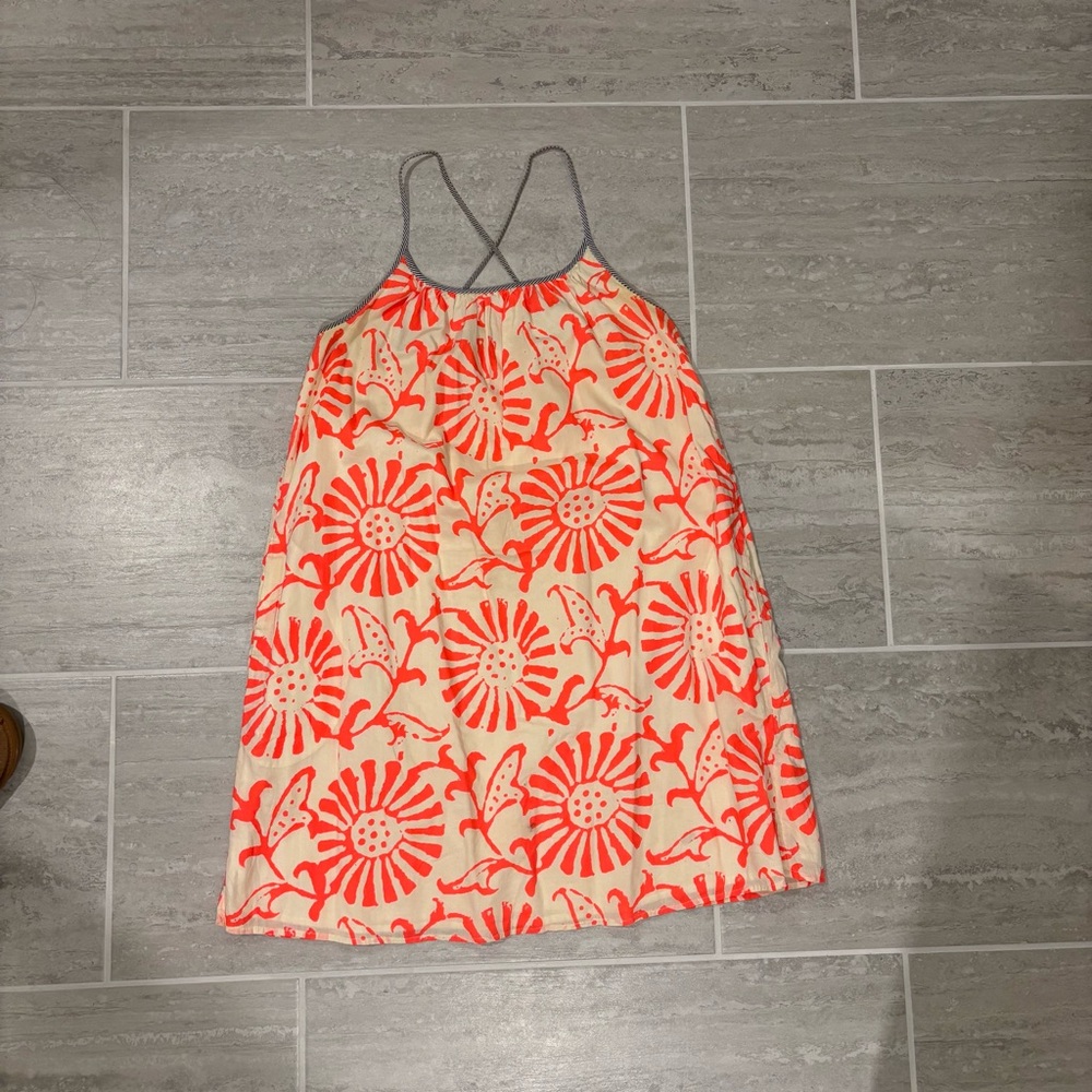 Crewcuts Red and Cream Floral Kids Dress